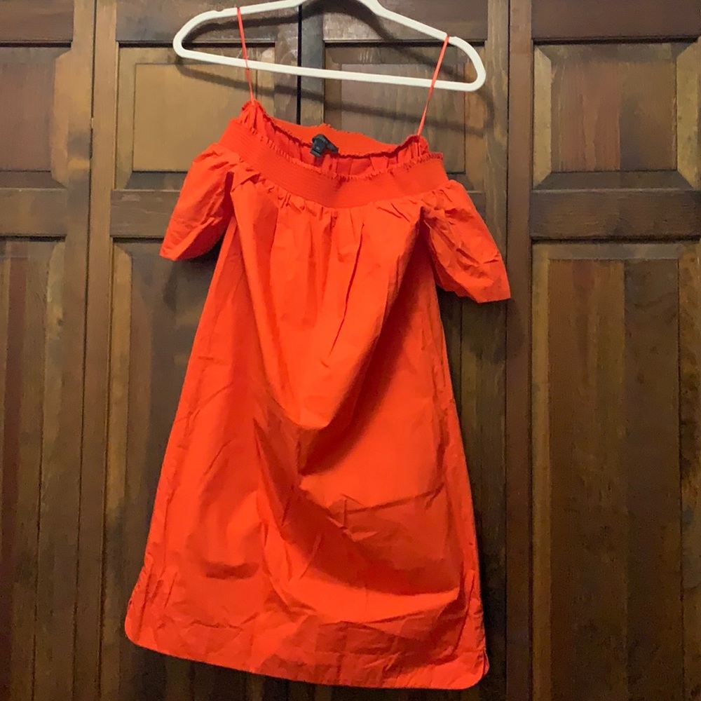 JCrew Off the Shoulder Poplin Dress